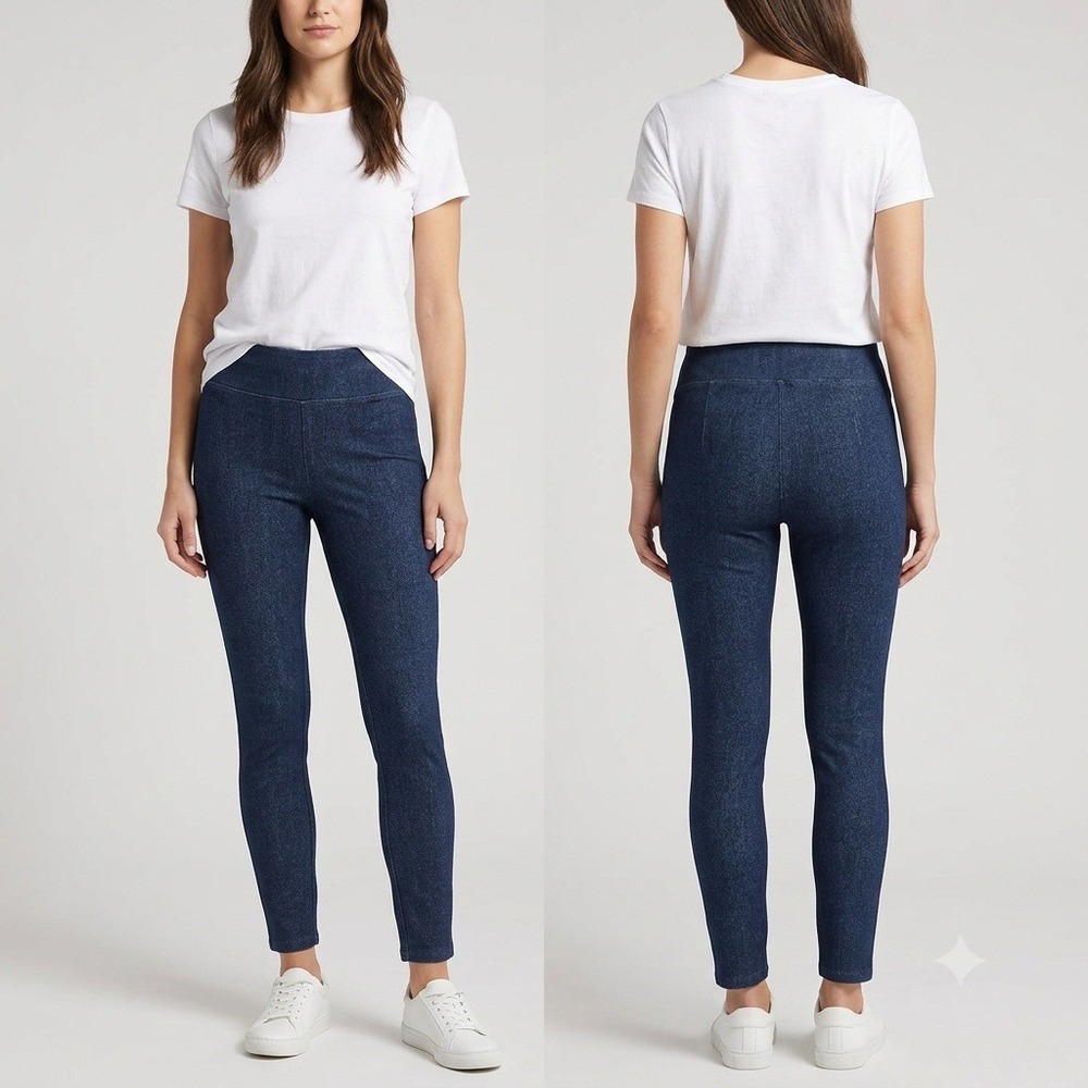 DKNY Jeans Jeggings Women PL Dark Blue Petite Large High Rise Pull On Stretch